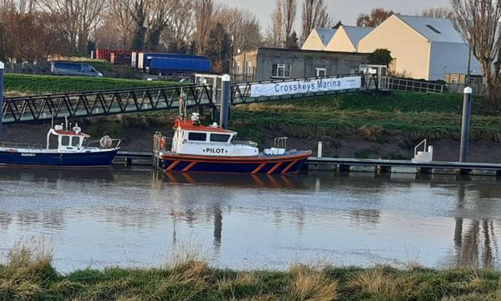 pontoons installed in the River Nene, Sutton Bridge